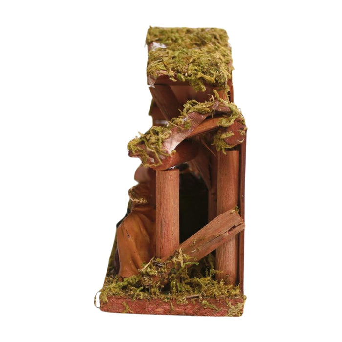Wooden hut stable Christmas crib