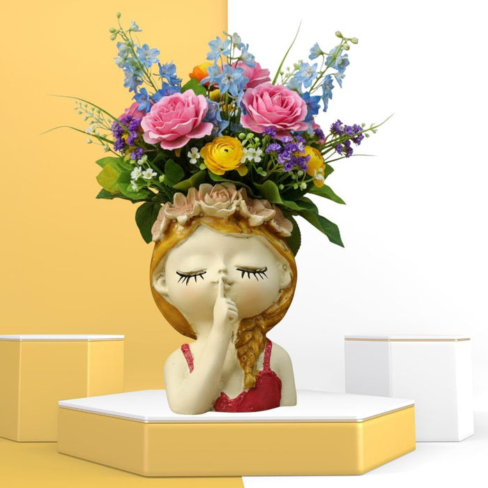Resin Girl Shape Planter |Flower Pot