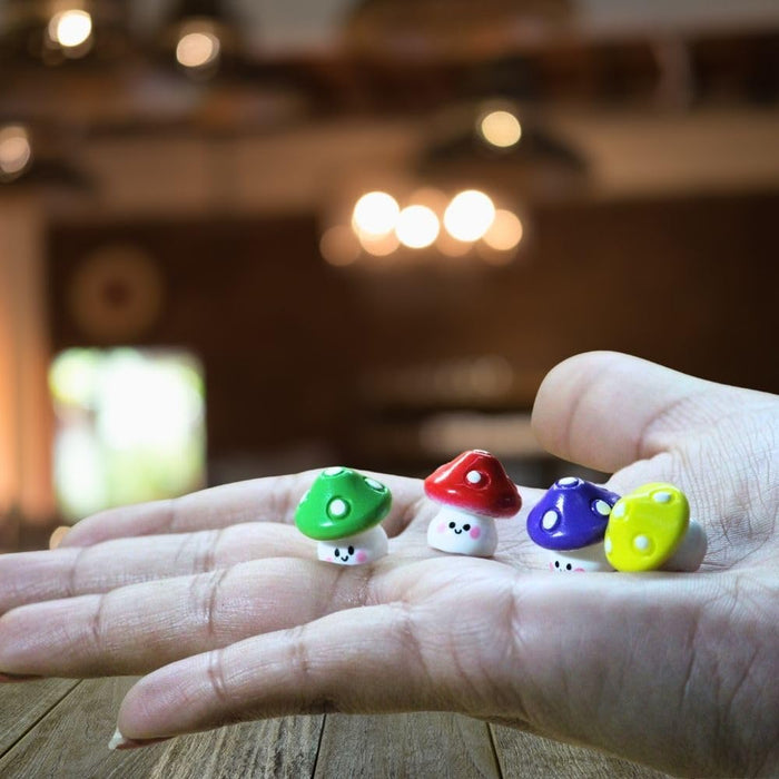 Wonderland Imported Miniatures (set of 12) Colourful Mushroom |Miniature Figurine| Shelf Décor | Resin Home décor | Gift Items