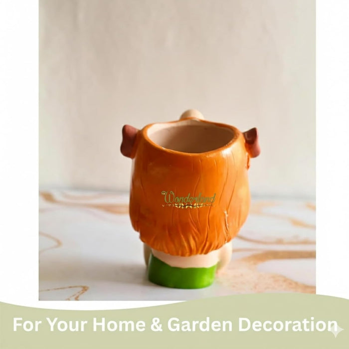 3.7 Inch Dream Girl Succulent Planter – Decorative Resin Head Vase for Indoor Plants, Cute Hand-Painted Face Pot for Home & Office Decor- Plant is Not Included