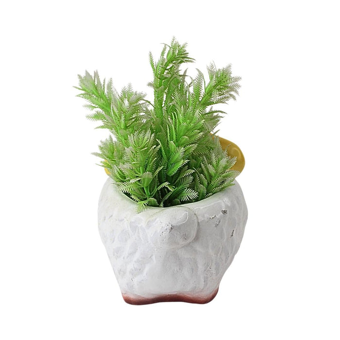 Cute Yellow Fluffy Sheep Resin Planter Pot