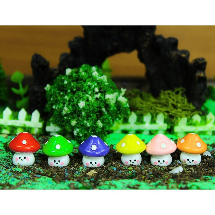 Wonderland Imported Miniatures (set of 12) Colourful Mushroom |Miniature Figurine| Shelf Décor | Resin Home décor | Gift Items