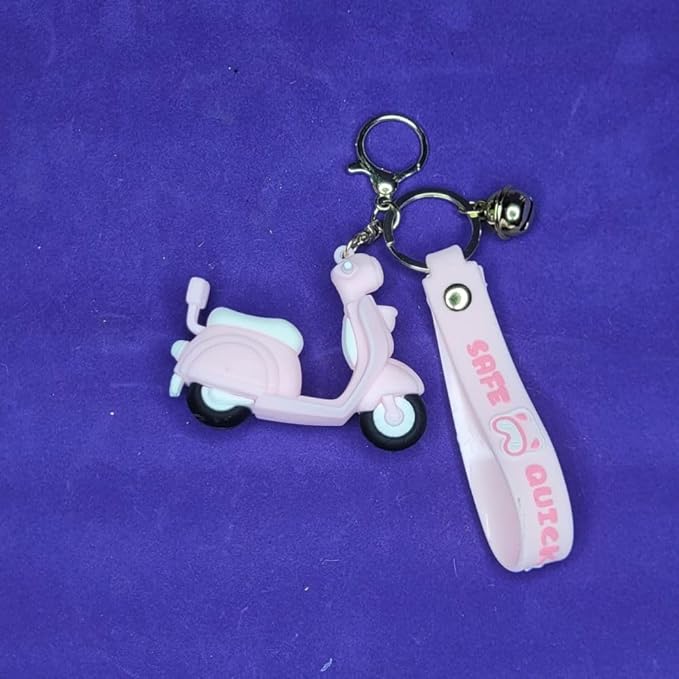 Wonderland Electric Scooter [pink]Kechains, Cartoon Style Keychain & Bag Charms Fun & Functional Accessories for Bags and Keys