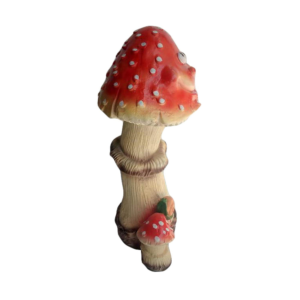 Whimsical Smiling Mushroom Garden Statue with Snail Accent – Outdoor Lawn Decor