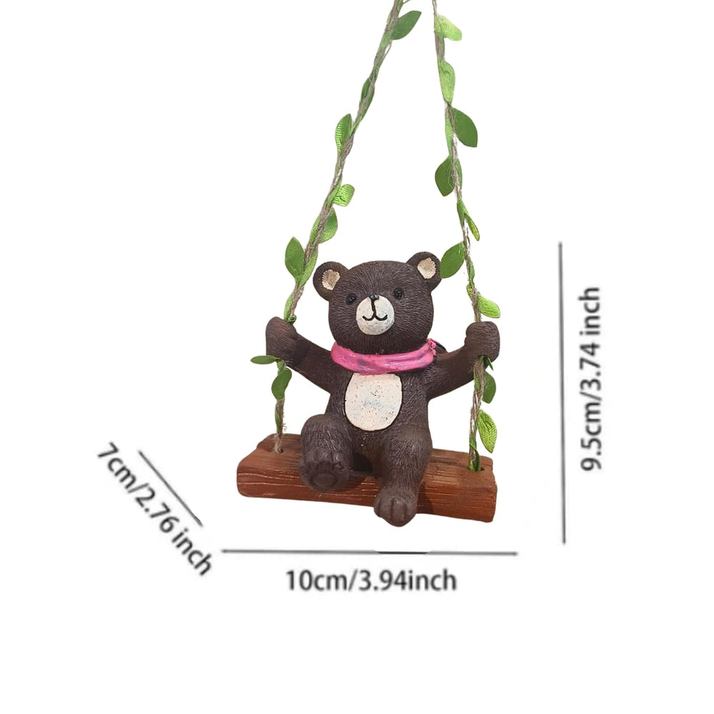 Adorable Mini Hanging Garden Bear on Swing