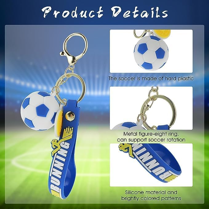 Wonderland Three-color football [Blue]Kechains, Cartoon Style Keychain & Bag Charms Fun & Functional Accessories for Bags and Keys