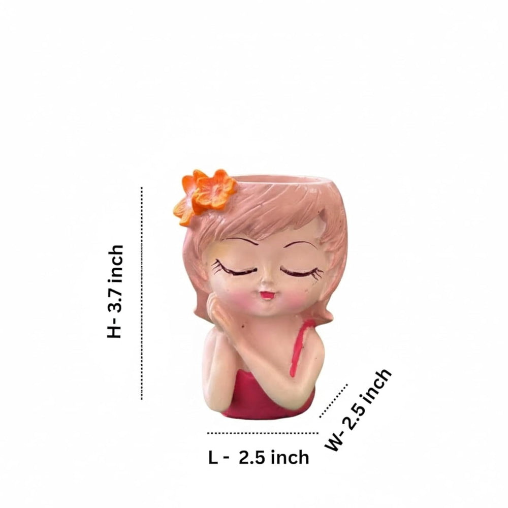 3.7 Inch Dream Girl Succulent Planter – Decorative Resin - Plant not Included