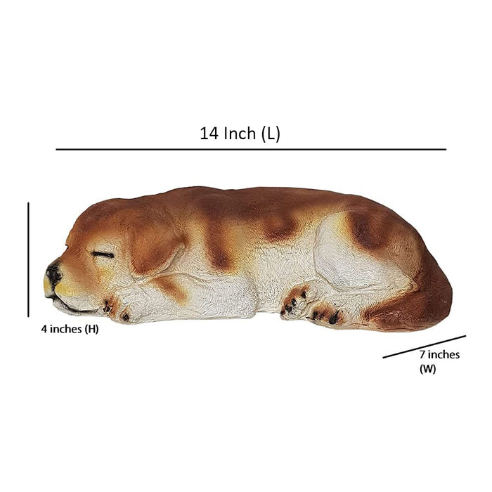 Sleeping Dog Garden Statue – Resin Puppy Lawn Ornament for Yards & Patios