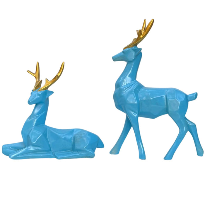 Modern Geometric Deer Statues