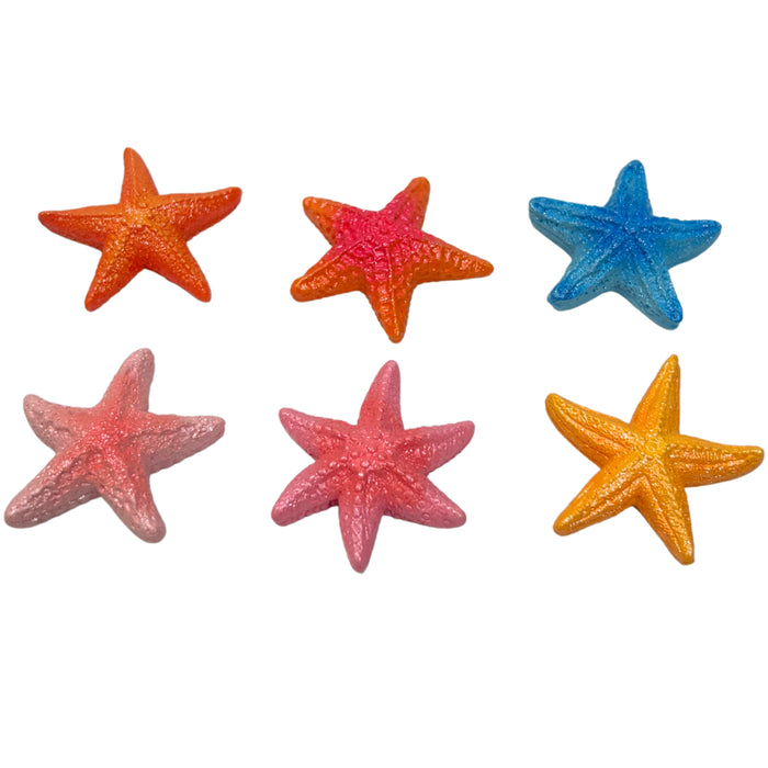 Wonderland Vibrant Resin Mini Starfish Figurines - Textured Artificial Sea Stars for DIY Crafts, Coastal Home Decor, and Creative Accents | Doll House Accessory | Fairy Garden Accessory