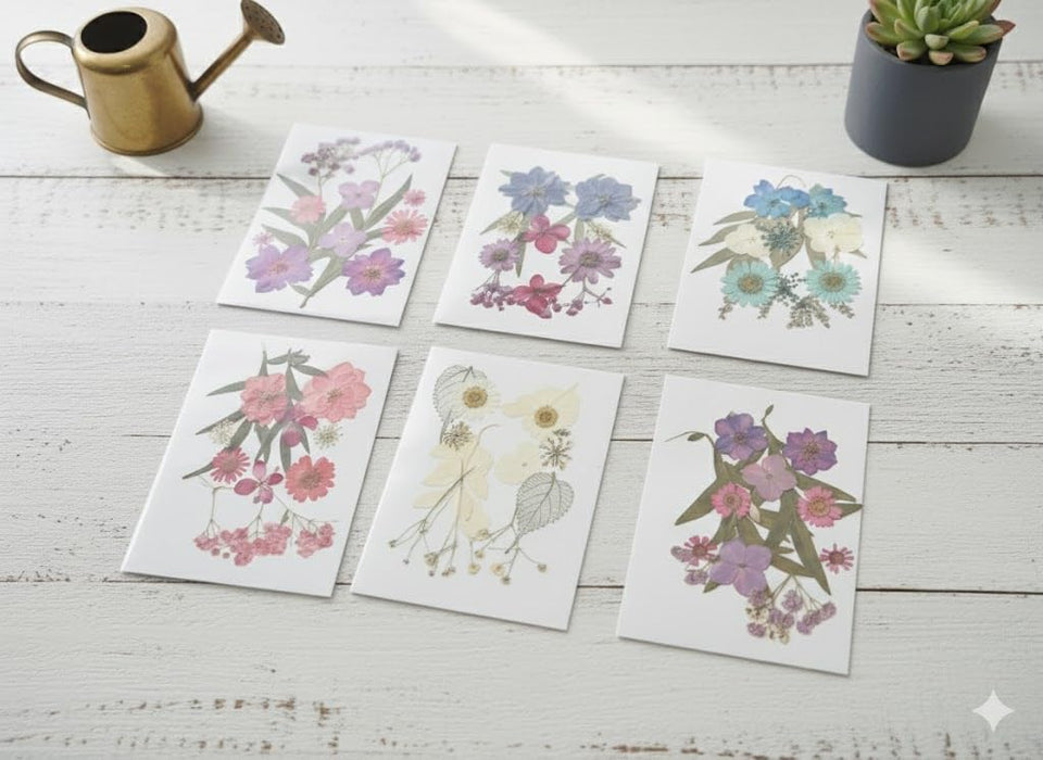 Wonderland Dried Flowers for Resin, 6 pc Natural Flowers and Leaves Compressed,DIY Pressed Flowers for Jewelry, Candles, Soap, Nail Production