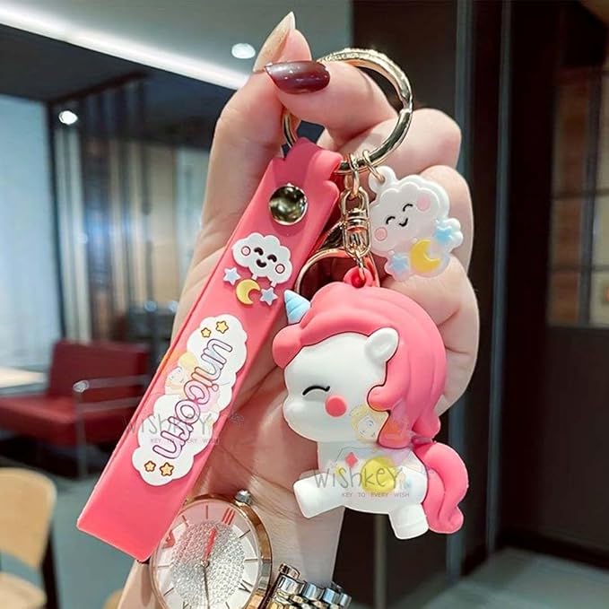 Wonderland Colorful unicorn [Pink]Kechains, Cartoon Style Keychain & Bag Charms Fun & Functional Accessories for Bags and Keys