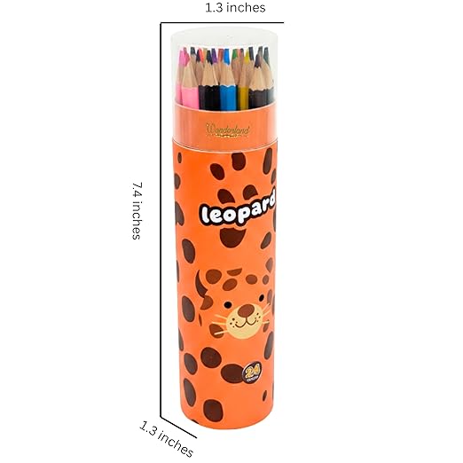 Wonderland Pencil Colors Set 24 Colors | box Gift Stationery Set Leopar animal desing Printing Students Painting rainbow Color Pencil|Leopard desing