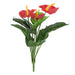 Vibrant red artificial anthurium flower with green stem for home decor.