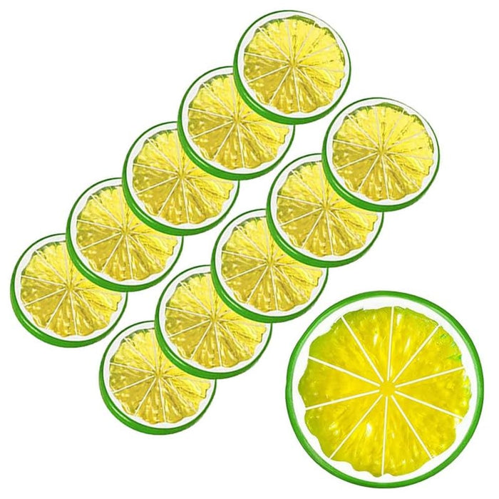 20-Piece Artificial Lime Slices - Realistic Faux Citrus Fruit Rounds for Home Decor, Vase Fillers, Photography Props, and Party Decorations