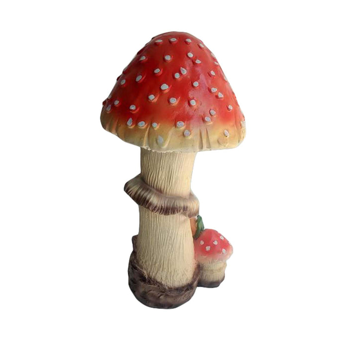 Whimsical Smiling Mushroom Garden Statue with Snail Accent – Outdoor Lawn Decor