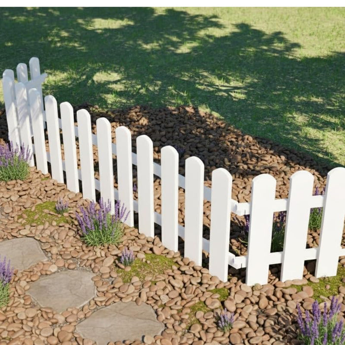 1 Foot Tall Garden Fence/Picket Fence (without Spike) Solid WPC Material - White (6 Panels)