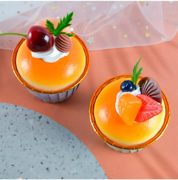 Wonderland Set of 6 Realistic  Fruit Topped Muffins| Cupcakes - Display Food Props| for Home Décor, Kitchen Display, Pjotography