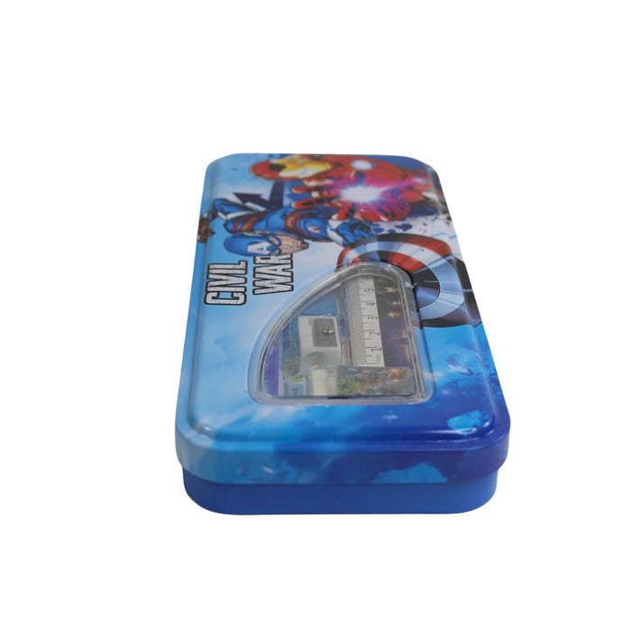 Cartoon Design Metal Pencil Box for School Kids with Multiplication Tables 2 Pencils 1 Sharpener 1 Earser 1 Scale - 03