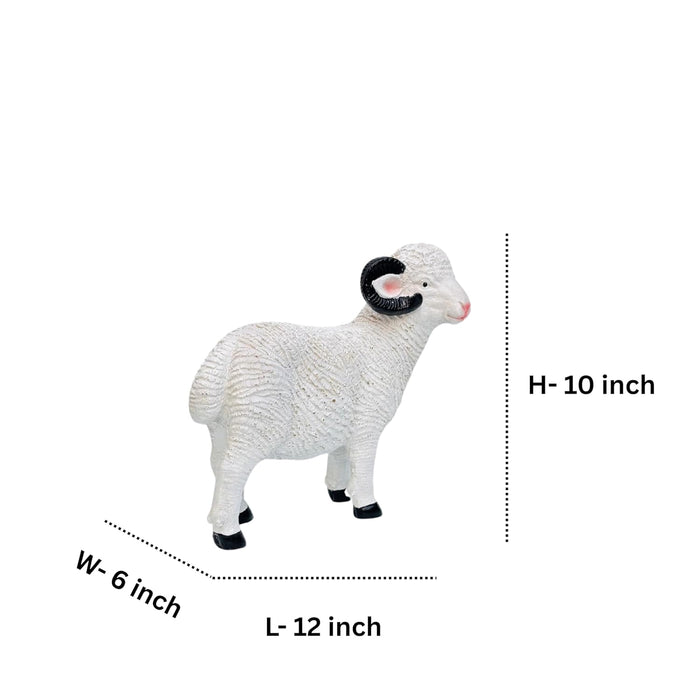 10 Inch Black & White Sheep Statue for Garden Décor|Outdoor Décor for Garden, Yard, Lawn, Patio| Gifting Purpose| Balcony Decoration
