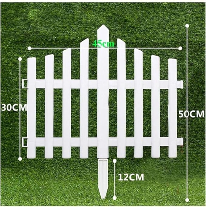 Wonderland 6 Pcs Outdoor Garden Fence Border| 1.7 feet Garden Edging Fence | 8.85feet coverage Plastic Garden Picket Fence Panel| Decorative Fencing for Pathway, Yard, Lawn|Picket Fence with Spikes