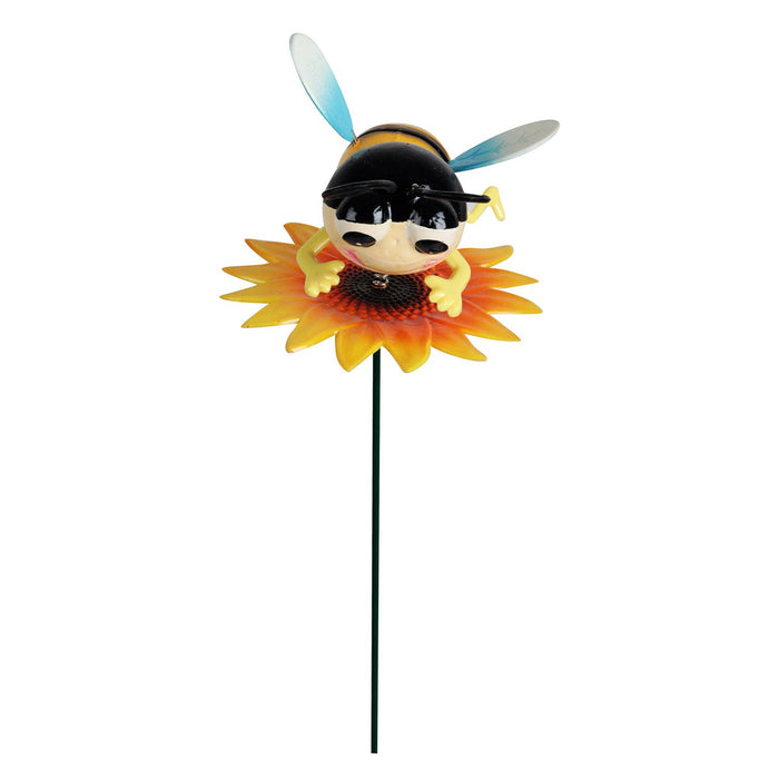 (Set of 2) Plastic Animated Bee on Sunflower