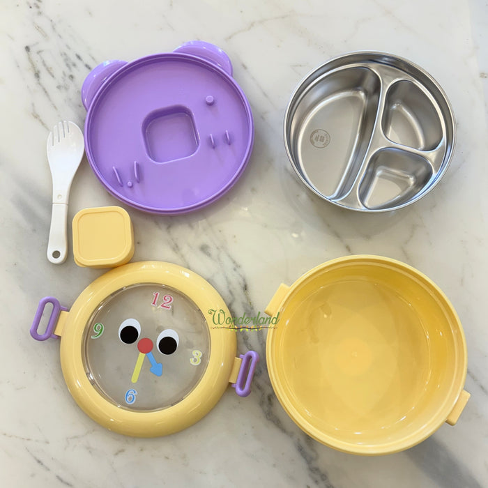 Kids- 300 ml Lunch Box Stainless Steel Round Tiffin  Box|Leak-Proof Tiffin Box for Kids | Premium School and Picnic Lunch Box-7x7x3 inch