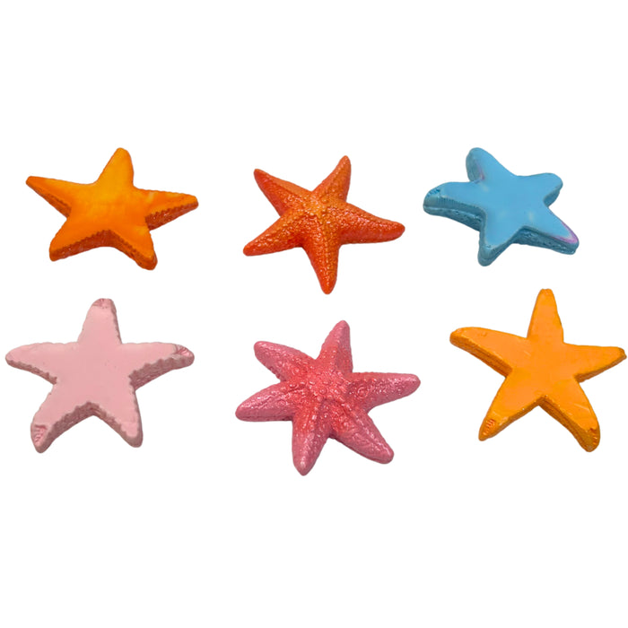 Wonderland Vibrant Resin Mini Starfish Figurines - Textured Artificial Sea Stars for DIY Crafts, Coastal Home Decor, and Creative Accents | Doll House Accessory | Fairy Garden Accessory