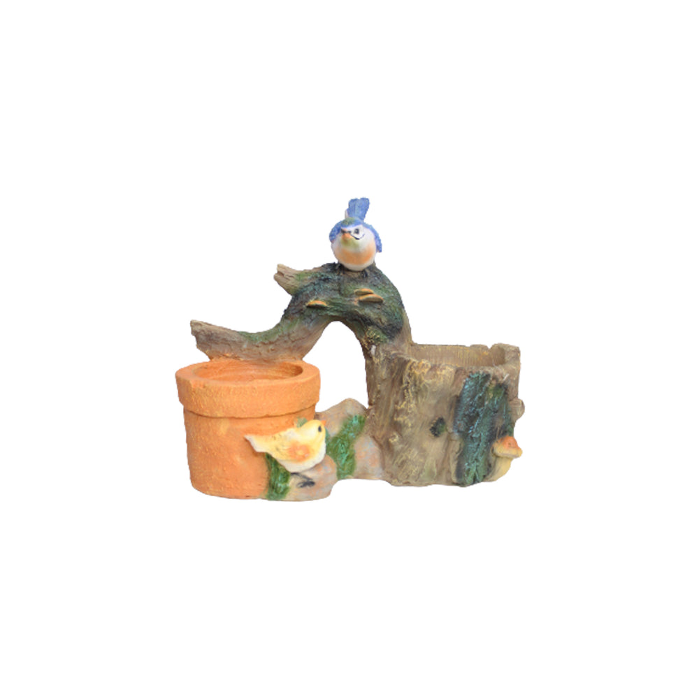 Wonderland Cute Bird On Tree Trunk with 2 Pot| Garden pots and planters| Balcony pots