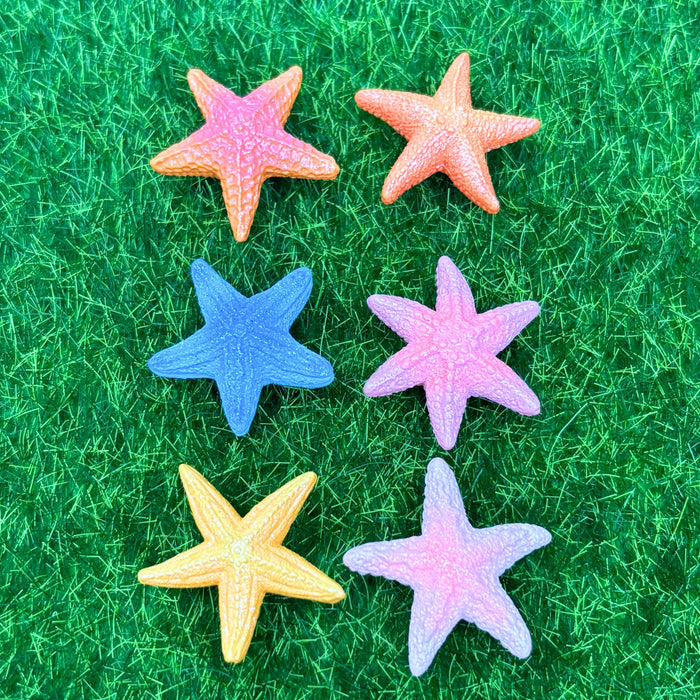 Wonderland Vibrant Resin Mini Starfish Figurines - Textured Artificial Sea Stars for DIY Crafts, Coastal Home Decor, and Creative Accents | Doll House Accessory | Fairy Garden Accessory