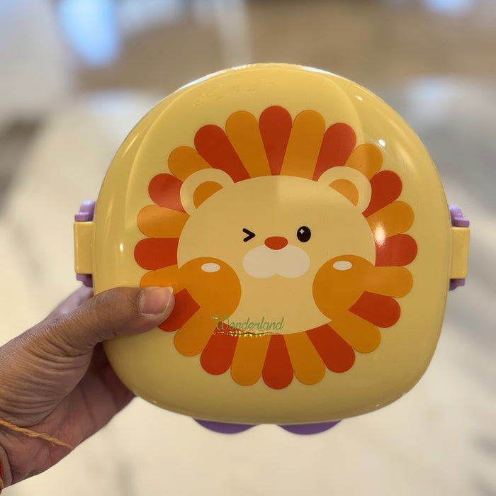 Wonderland Kids- 300 ml SS  Lunch Box Stainless Steel Lion Tiffin Box (price per pc)- 7.5x7.5x3 inch