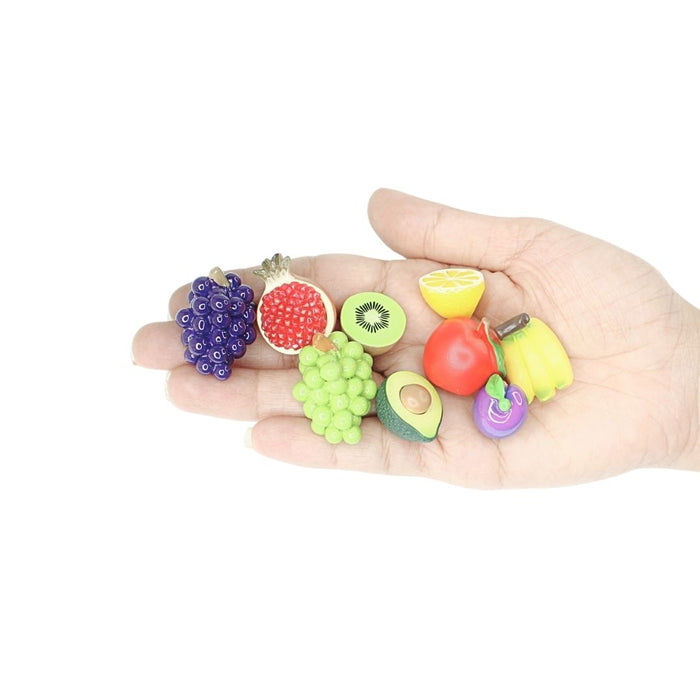 Wonderland Deluxe Miniature Fruit Collection - 8 Piece Set| Doll House Accessories| mini fake food miniatures for Craft, education purpose| fairy garden accessories