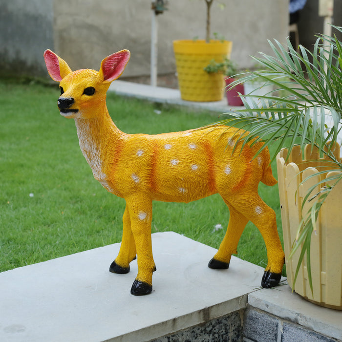 Wonderland Real looking resin Sika Deer (Light Brown) |Outdoor Garden Décor