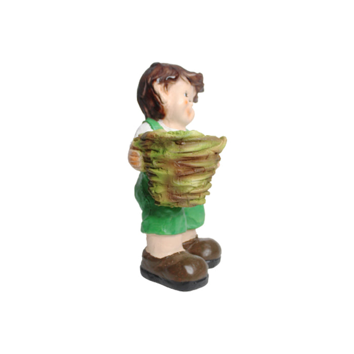 Wonderland Boy Holding Basket Planter (Green) | Garden planters | outdoor decorative garden pots