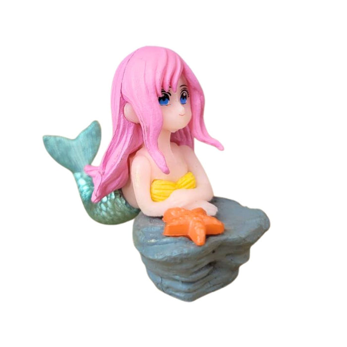 Wonderland Mermaid & Rainbow Cake Topper Set with Disco Ball and Gold Sphere Accents|Kawaii Girl Figurine, Rainbow, Clouds, Gold Balloon Balls - Birthday Party Supplies & Decorations for Girls Kids