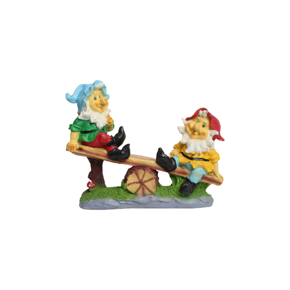 Gnome/Dwarf On Seesaw Statue for Garden Decoration