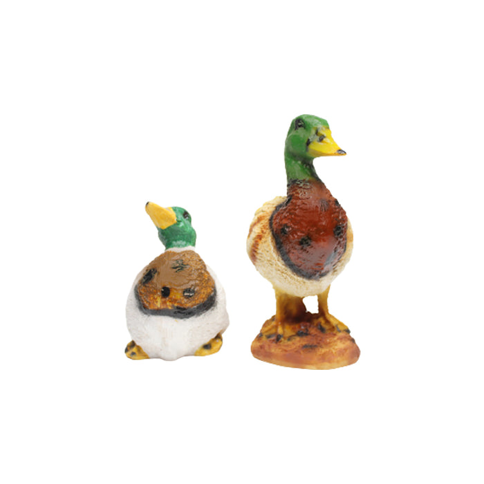 (Set of 2) Green Ducks Statue for Home and Garden Decoration