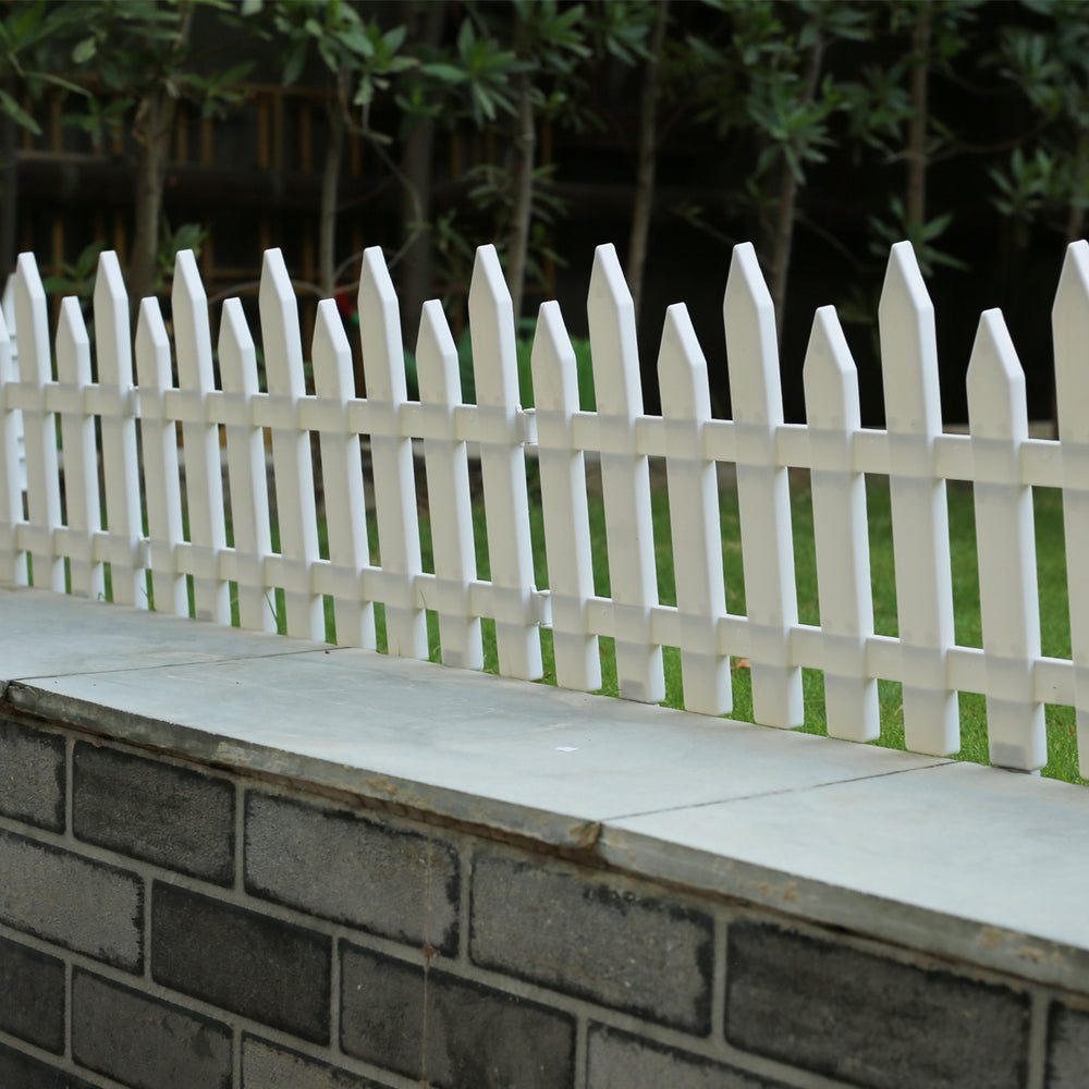 Set of 4: Self Standing PVC Fence Indoor/Outdoor Garden