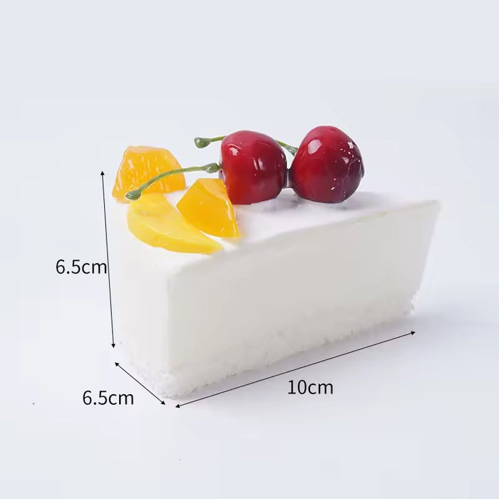Wonderland set of 3 Realistic Assorted Fruit Pastry Cake Set | Decorative Miniature Pastry Props| Fake Cake for Home Décor & Kitchen Display