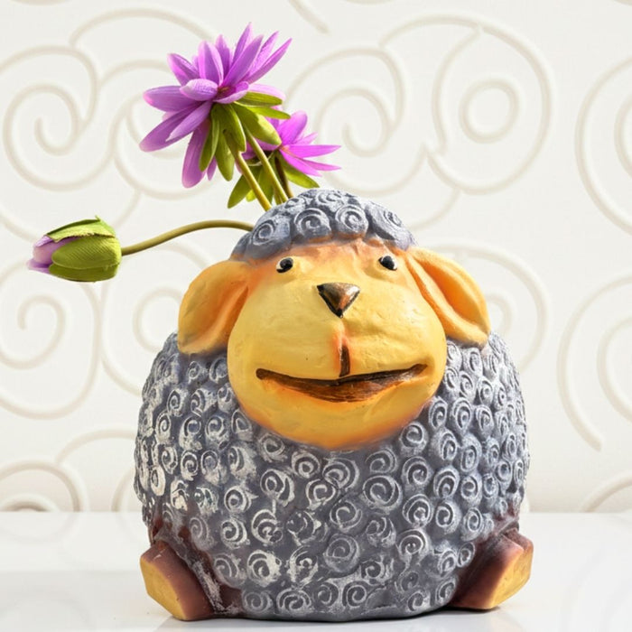 Wonderland Cute Sheep Animal Planter Pot,Resin Lamb Flower Pot for Indoor/Outdoor,
