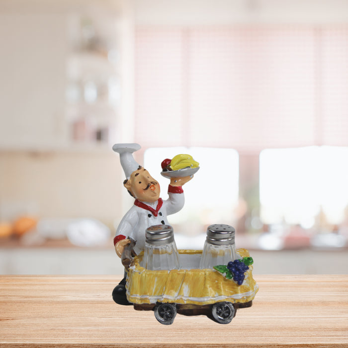 Wonderland Chef Statue - Salt Pepper Bottle Holder Ornaments Home Decor Kitchen Resin Crafts Chef Statue for Kitchen Decoration-03