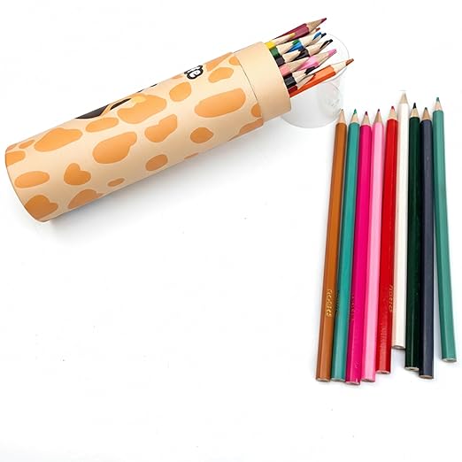 Wonderland Pencil Colors Set 24 Colors | box Gift Stationery Set Giraffe desing Printing Students Painting rainbow Color Pencil|Giraffe desing