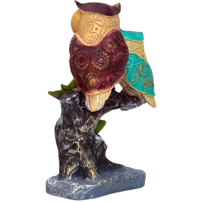 Two Resin Owl Family Showpiece for Home Decor