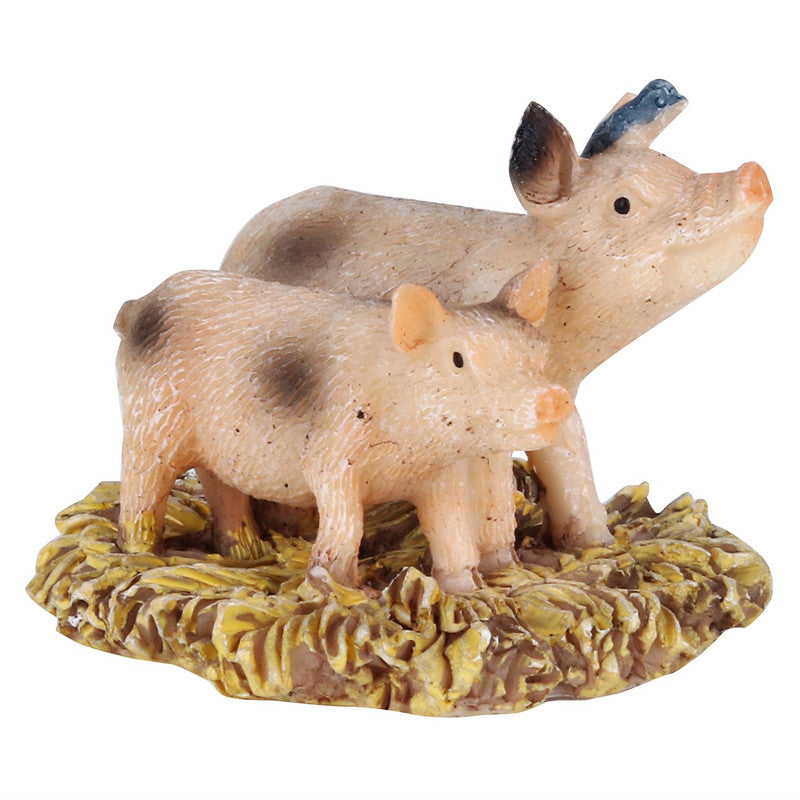  Miniature Fairy Garden Two Piggy (1.25 inches) for Planter Decoration, Bonsai, Terrarium, Garden Decor, mini, Miniatures, Tray Garden, Doll House, Kids Room Decor