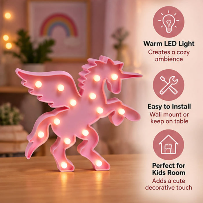 Unicorn LED wall light-Pink for kids room
