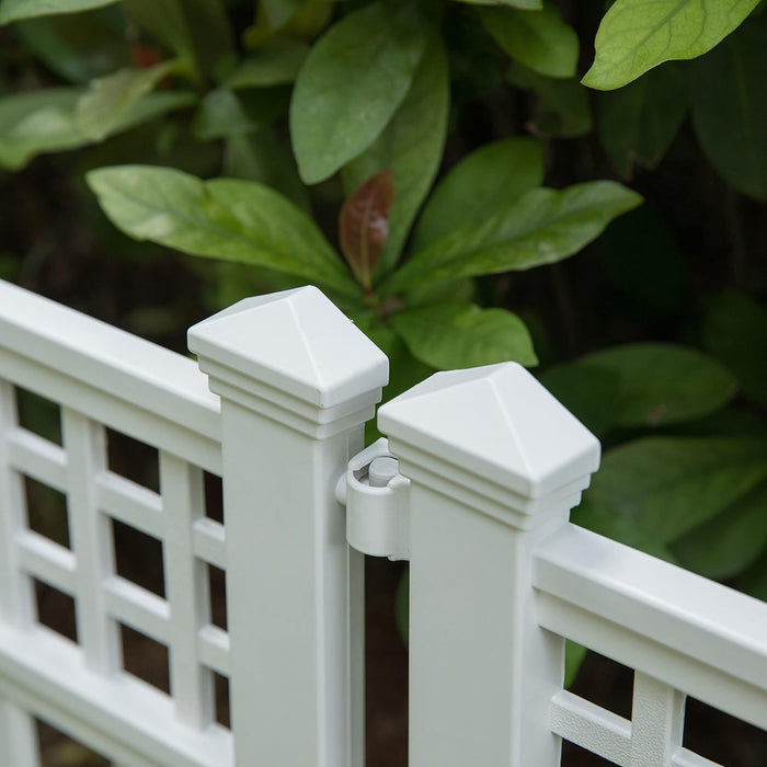 Wonderland (set of 8) 23 inch tall Decorative White Resin Garden Fence Panels|15.7 feet coverage  Weather-Resistant No-Dig Plastic Picket Edging for Flower Beds, Lawns, and Pathways