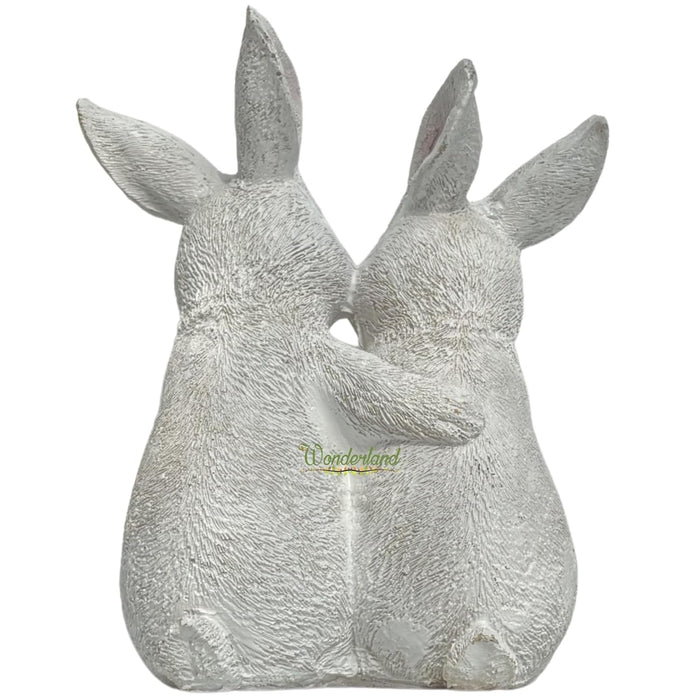Rabbit family statue For Garden Décor - White, Light Brown, Dark Brown- Single Pc