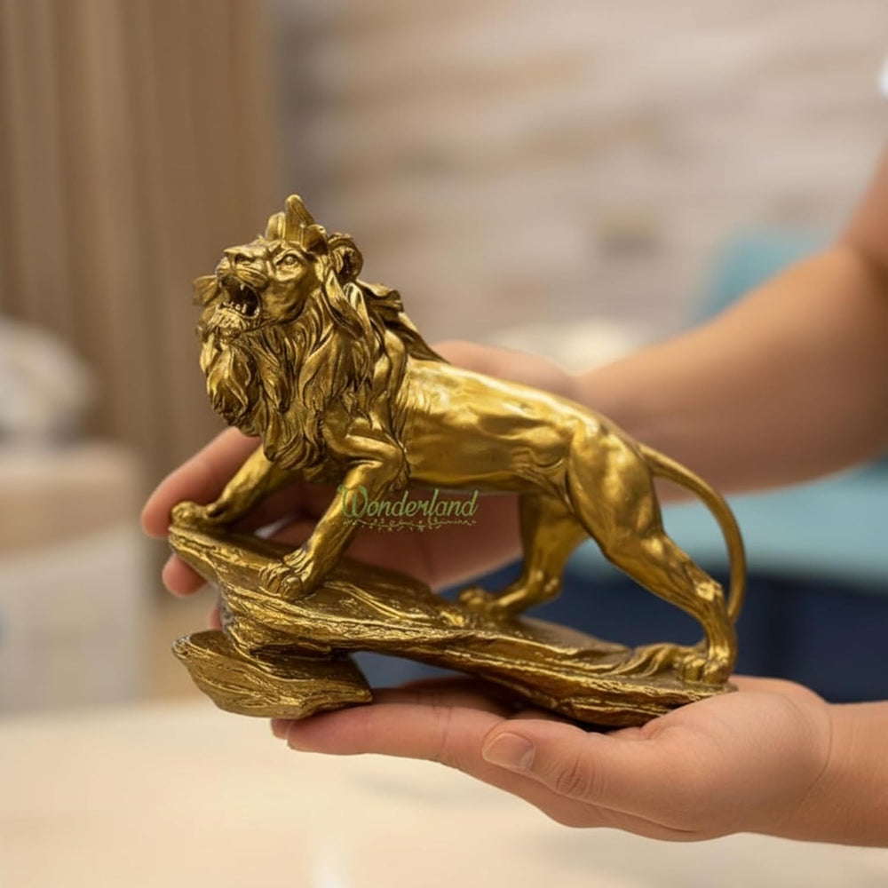 Golden Roaring Lion Statue