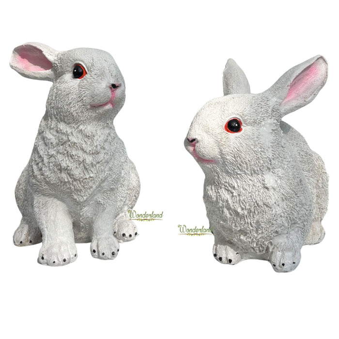 7 inch White Rabbit Set of 2, for Garden Décor|Outdoor Décor for Garden, Yard, Lawn, Patio| Gifting Purpose| Balcony Decoration