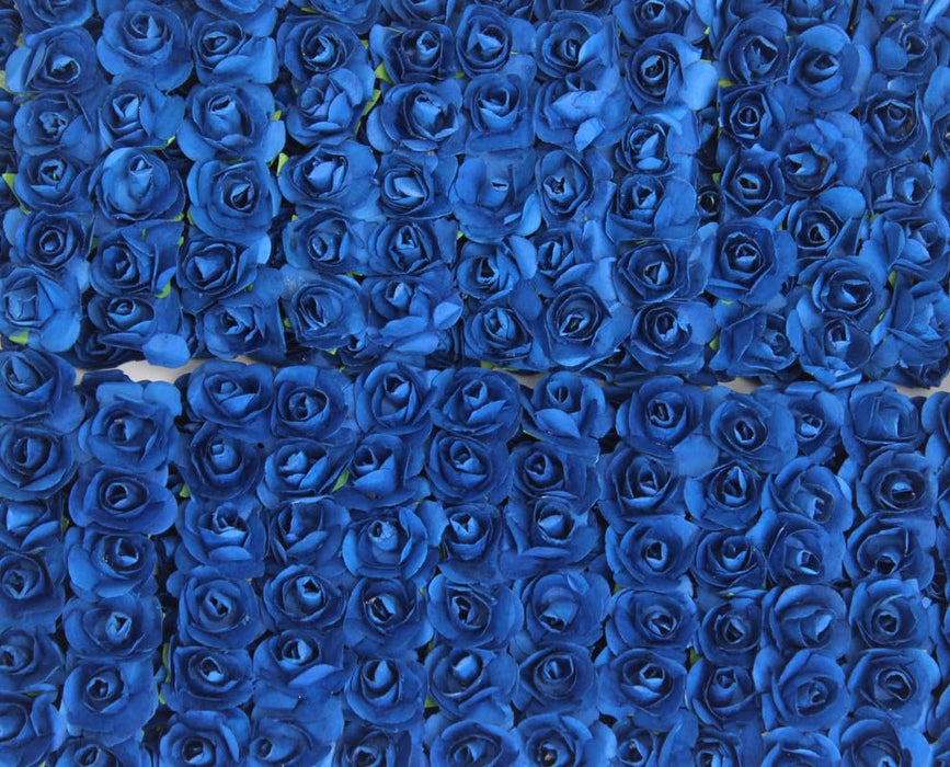 Wonderland Artificial Flower with Flexible Wire Stem | Lightweight Foam Flower Decoration | 144 Pc (Blue) | Perfect for Cake Toppers, Crafts, Bouquets & DIY Décor